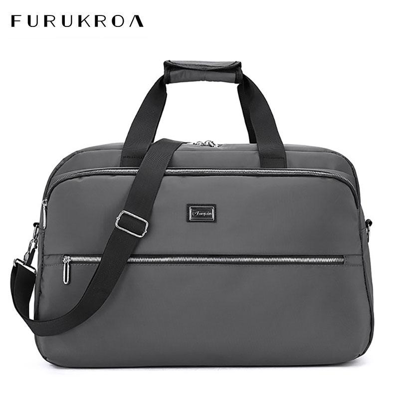 

Large Capacity Weekend Women's Travel Bag Oxford Cloth Overnight Duffle Bags Female Waterproof Hand Luggage Organizer X555B, S gray