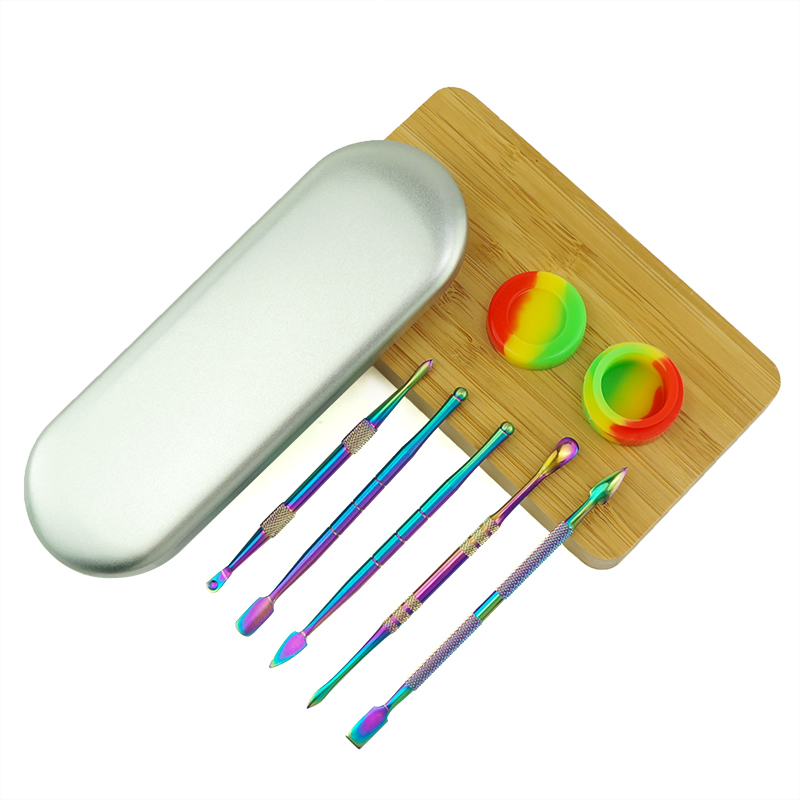 

105-123mm dab tool kit Wax dabber tool set Aluminium box packaging vax atomizer titanium nail dabber tool For dry rigs herb vaporizer pen