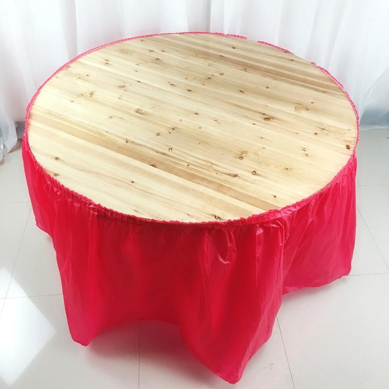

Disposable Table Skirt PEVA Table Skirting Rectangle Desk Skirt Solid Color Cover for Wedding Party Home Decoration1