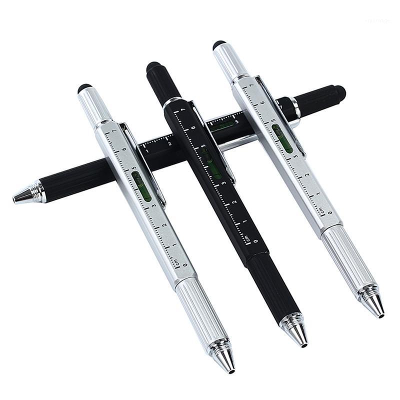 

Multifunction Ballpoint Pen Screwdriver Ruler Spirit Level With a Top And Scale Metal Pens For Scholl Office Multifunction Pens1, Silver