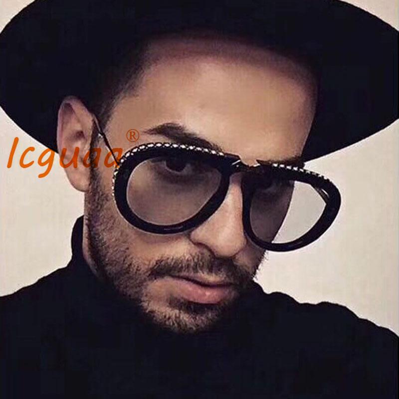 

Vintage folding Portable pilot sunglasses women Diamond crystal Decoration oversize clear eyeglasses sun glasses men shades ocul