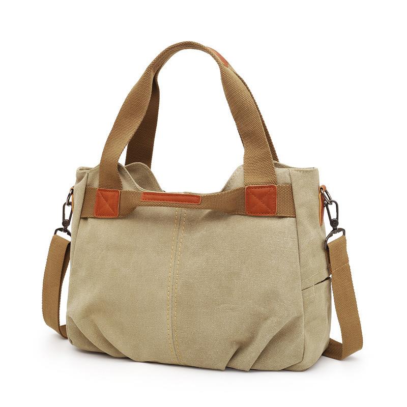 

Retro trendy women canvas bag women shoulder casual bag crossbody Korean style of the wild simple large-capacity school, Sky blue