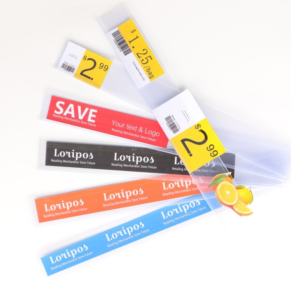 Merchandising Flat Data Strip Label Holder Shelf Price Tag Clip Stick Clear-image-754425725