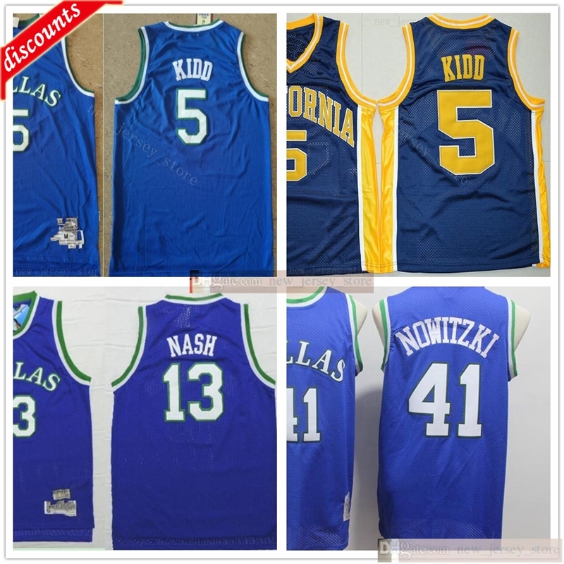 

Retro Basketball Dirk 41 Nowitzki Jerseys Cheap College Jason 5 Kidd Jerseys Blue Steve 13 Nash Red for Best Quality Man, As the picture