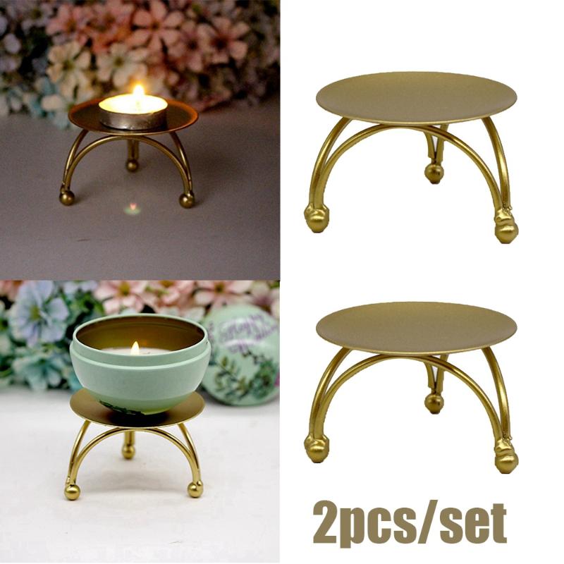 

2Pcs/Set Candlestick Wedding Geometric Round Home Bar Desktop Decor Small Romantic Candle Holder Party Ornament