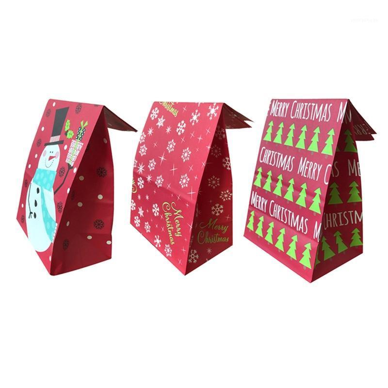 

24 Sets Christmas DIY Gift Box Cookies Candy Bags 1-24 Advent Calendar Stickers B95B1