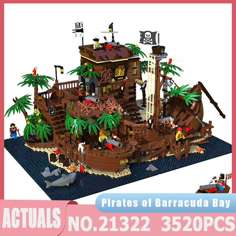 

21322 Pirates Of Barracuda Bay 698998 49016 Pirate Theme Series Ideas Model Building Blocks Bricks 3520PCS Christmas Toys Gifts J1204