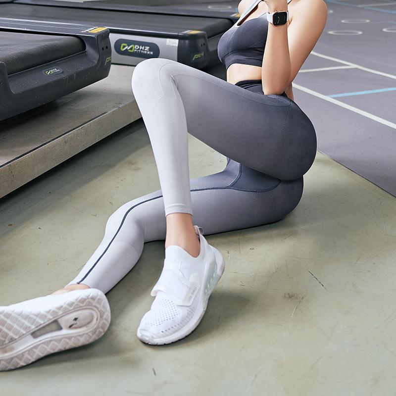 

High waist hip-lifting fitness trousers women' elastic tight-fitting beautiful hip pants net red fashion gradient yoga, Black