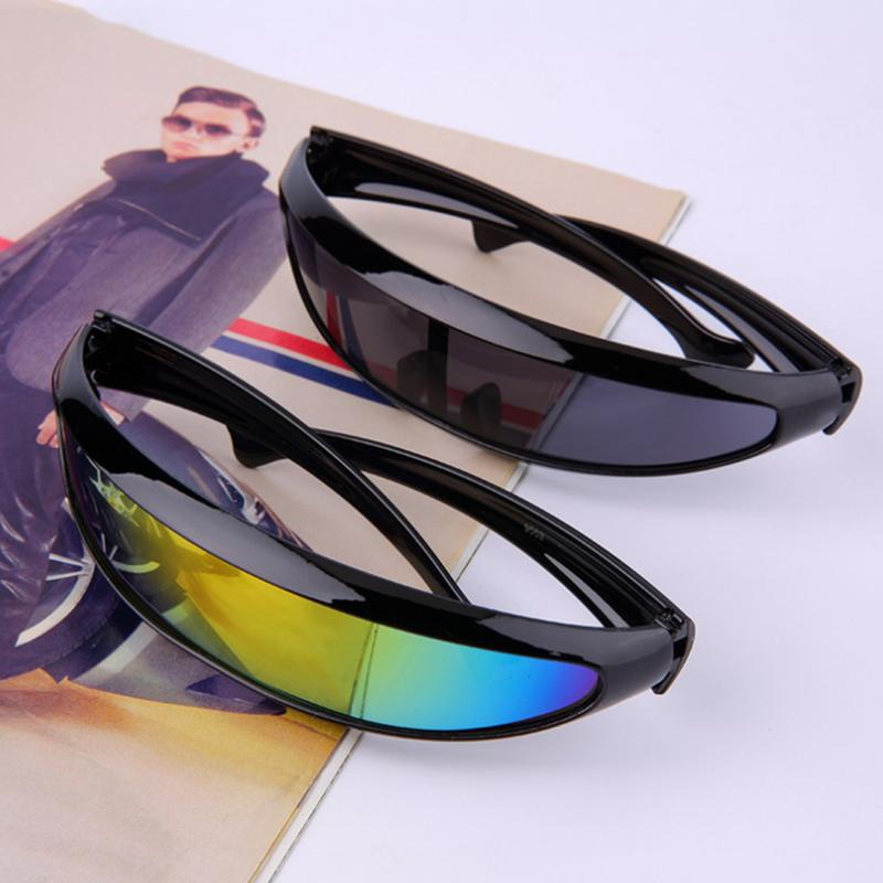 

Personality Trendy Mercury Reflective Lens Sunglasses Fashion Laser Siamese Sun Glasses UV Protect Space Eyewear Oculos