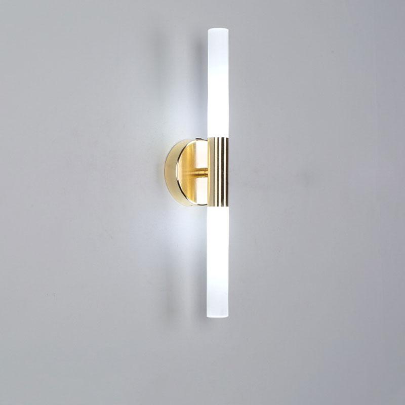 

Wall Lamp Nordic Acrylic Tube Modern Gold Metal Led Sconce Vanity Light Fixtures Bedroom Bathroom Mirror Lights Home Decor