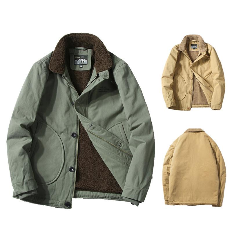 

Fashion Men Jacket Winter Wool Coat Winter Collection And Simple Apparel Warm Jacket For Men Puffy Hiking Ropa Parkas ED50MF, Khaki
