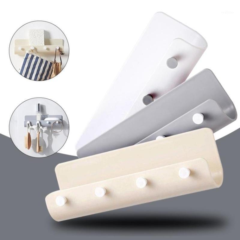 

Creative Kitchen Bathroom Wall-mounted Rack Key Hook Storage for Home Organizer Practical Accessory Paste Hooks Key Holder1