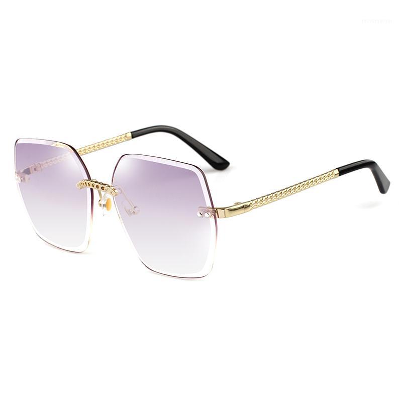 

2020 New Crystal Frameless Oversize Women Sunglasses Trend Versatile Resin Material Lenses 6325 UV400 Protection Eyewear1