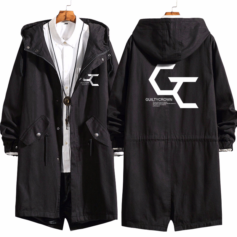 

2021 New Men Anime Guilty Crown Ouma Shu Long Coat Hoodie Cosplay Trench Jacket Sweatshirt Thicken Overcoat Ydcd