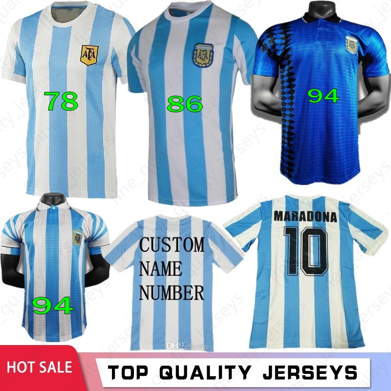 

1986 1978 Argentina Maradona Home Soccer Jerseys 1994 Away Retro Version 86 78 94 98 Maradona CANIGGIA Football Shirt Batistuta SIMEONE, Men agenting