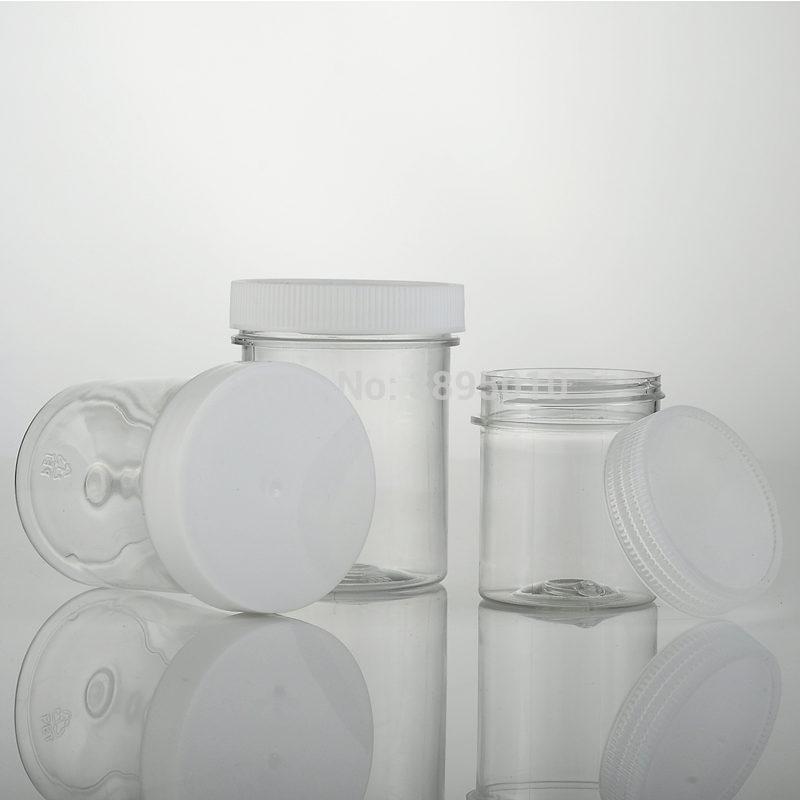 

60ml 120ml round clear pet jar bottle container with white plastic cap lid , for Cosmetic Packaging F754