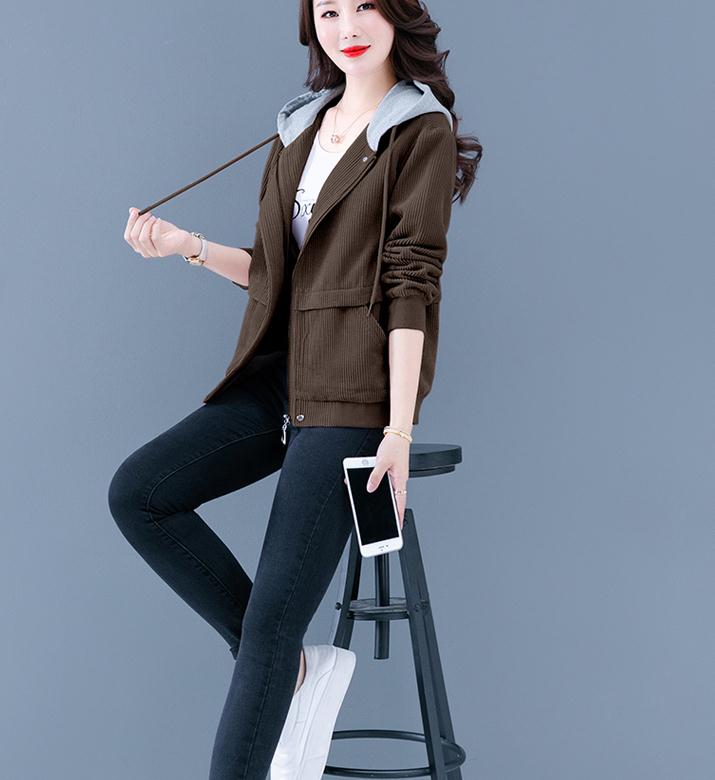 

2021 spring and autumn winter with New style fashion Long sleeve Women's corduroy Jacket coat @606, Pink