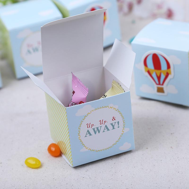 

100Pcs Hot Air Balloon Paper Candy Box Baby Shower Favor bags Birthday Party Gift Boxes Marriage Celebrate Wedding Supplies