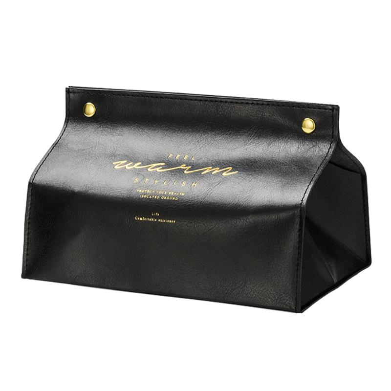 

PU Leather Tissue Box For Car Home Decor Nordic Style Waterproof Coffee Table Printed Multifunctional Snap Closure Living Room