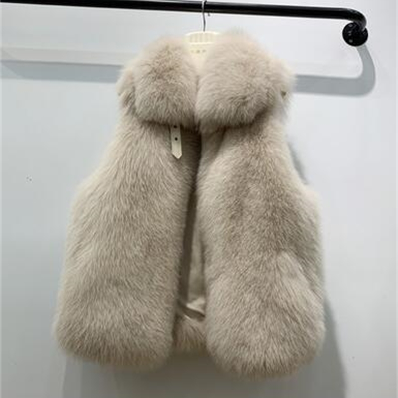 

Natural Women New Fox Winter Gilet Ladies Without Sleeves Genuine Female Fur Coat Royal Skin Vest 8ql7, Grey light