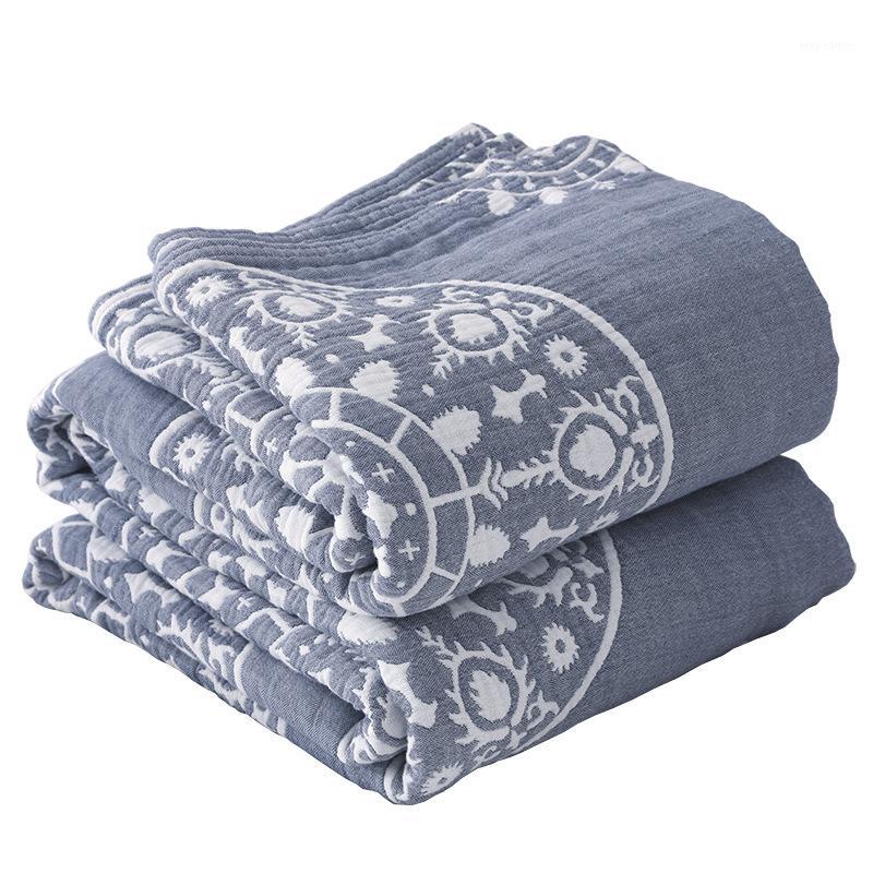 

LYN&GY 100% Cotton Muslin Blanket Bed Sofa Travel Breathable Chic Mandala Large Soft Throw Blanket Para1