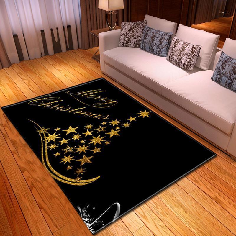 

Modern Gold Xmas Tree Carpet Flannel Non Slip Dining Room Mat Home Decor Bedroom Area Rug Christmas Rug Carpet for Living Room1, No-1