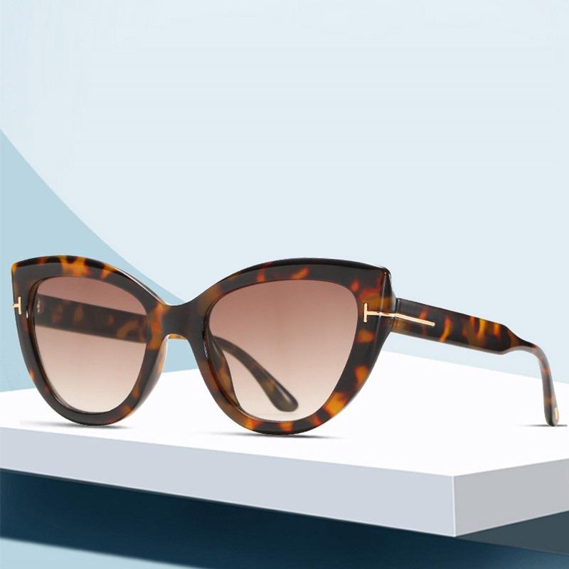 

Sexy Luxury Cat Eye Sunglasses Women Fashion Triangle T Sun Glasses Female Leopard Retro Shades Glasses UV400