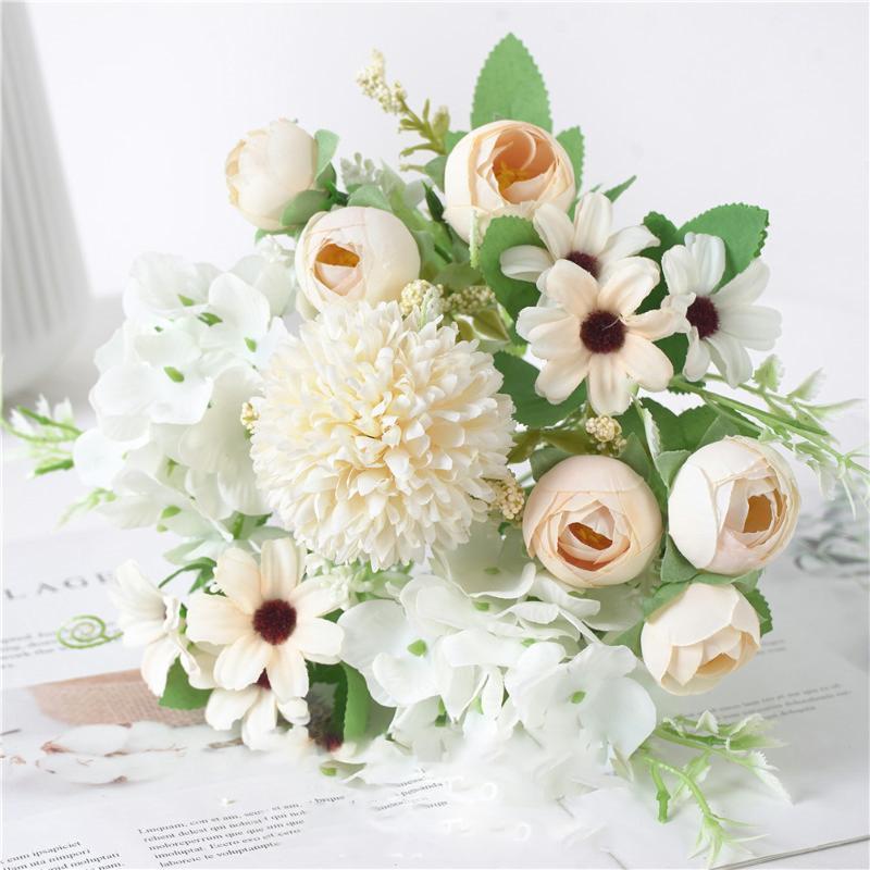 

3pcs/set Artificial Rose Flowers Bouquet Wedding Bridal Holding Silk Fake Flowers for Home Table Garden Decoration1, Blue