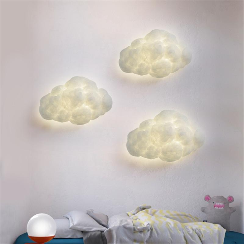 

Nordic Imitation Silk Cloud Led Wall Lamp Creative Children Bedroom Bedside Lamps Kids Home Deco Wall Sconce Light Fixture E27