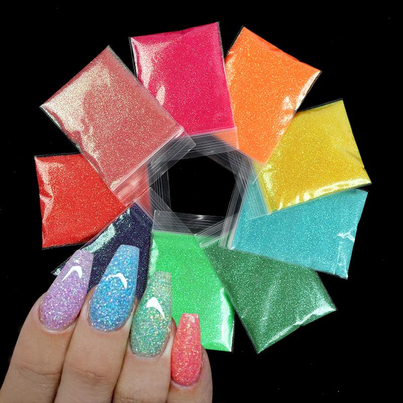 

9 Bags Gradient Color Nail Art Mermaid Glitter Powder Sugar Candy Pigment Nail Accessories UV Gel Polish Manicure Tips Christmas