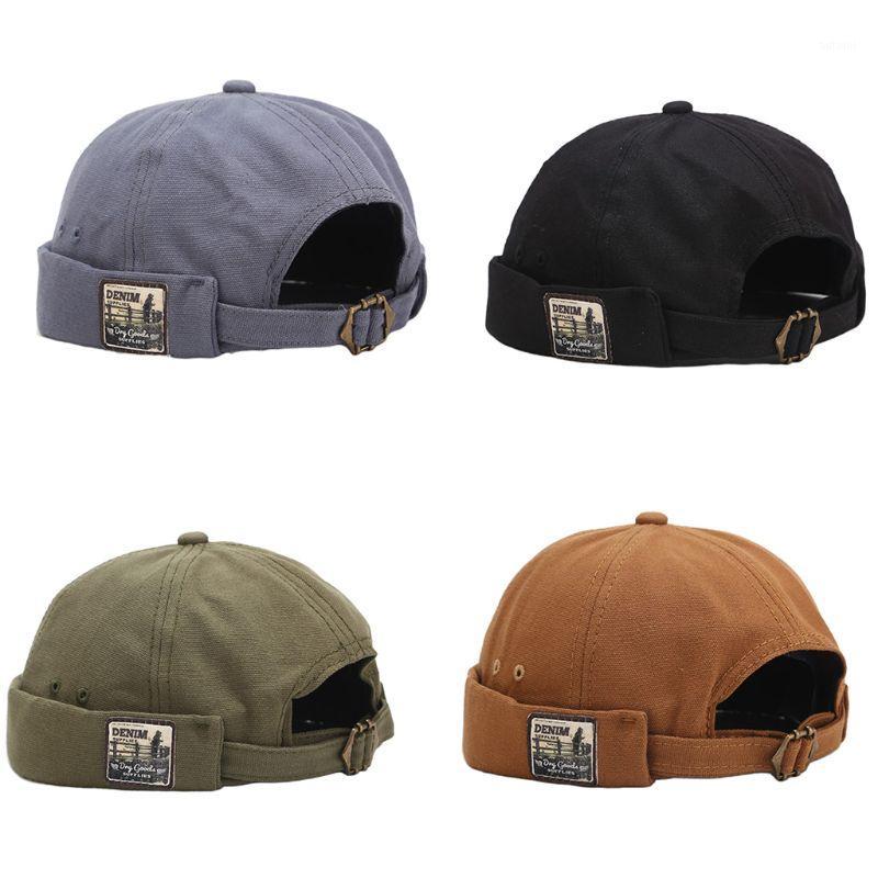 

Unisex Vintage Brimless Beanie Hat Embroidery Patch Hip Hop Landlord Sailor Cap1
