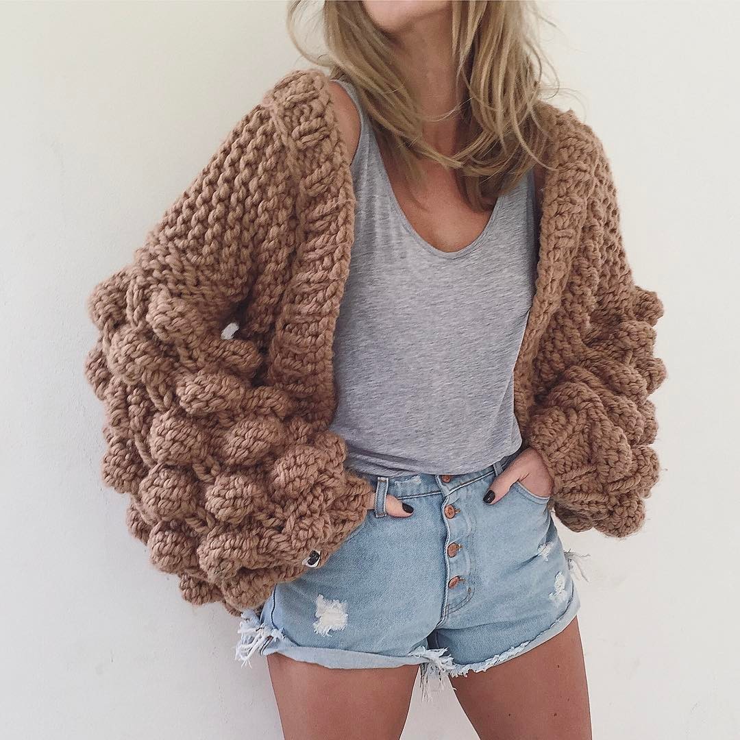 

harajuku kimono Casual boho mesh lantern loose baggy oversized female cardigan sweater thick warm jacket P1CD, Green
