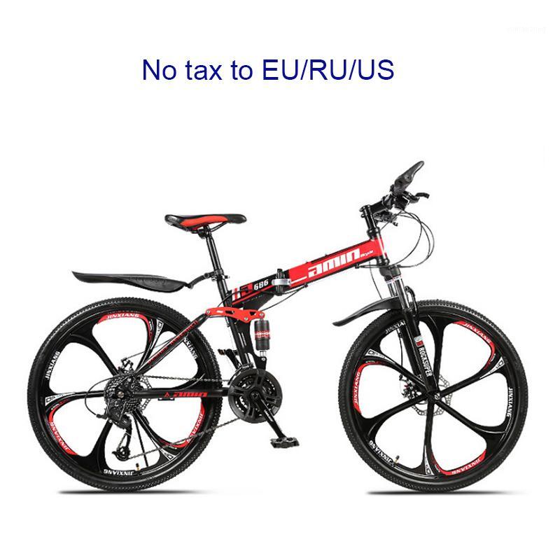 

24 26inch folding mountain bike 21 speed double damping 6 knife wheel and 3 knife wheel bicycle double disc brakes mountain bike1