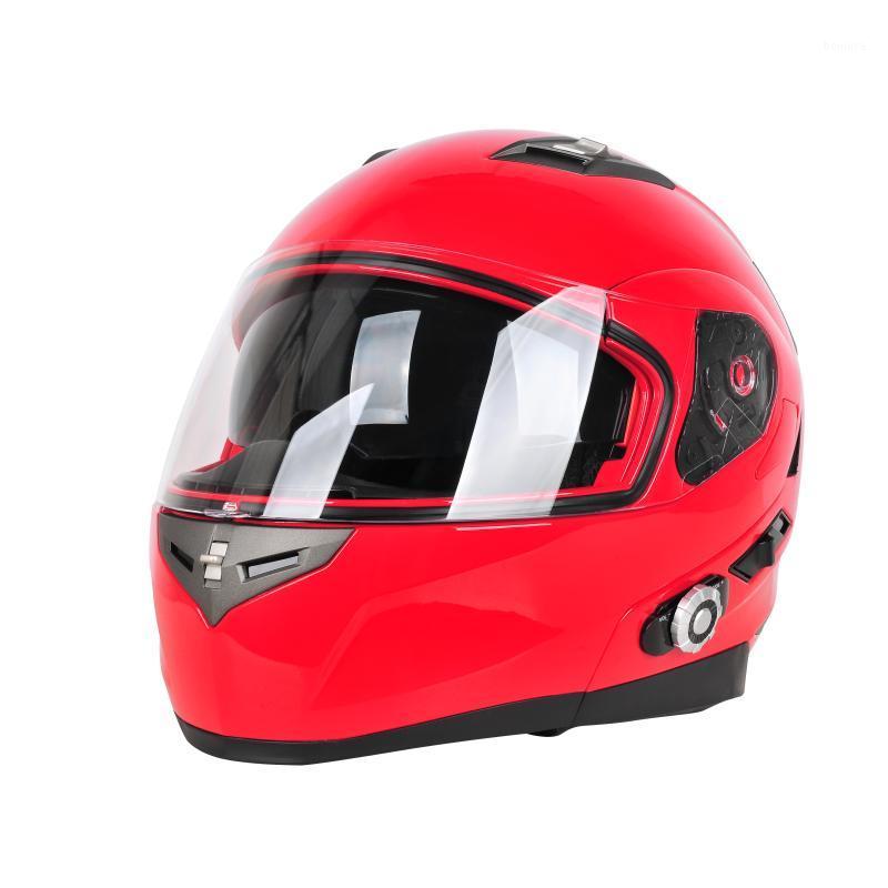 

Freedconn BM2-S Open-Face Motorcycle Blutooth Helmet Multipoint connection Intercom Helmet Wireless 500 Meters with FM Radio1, Red