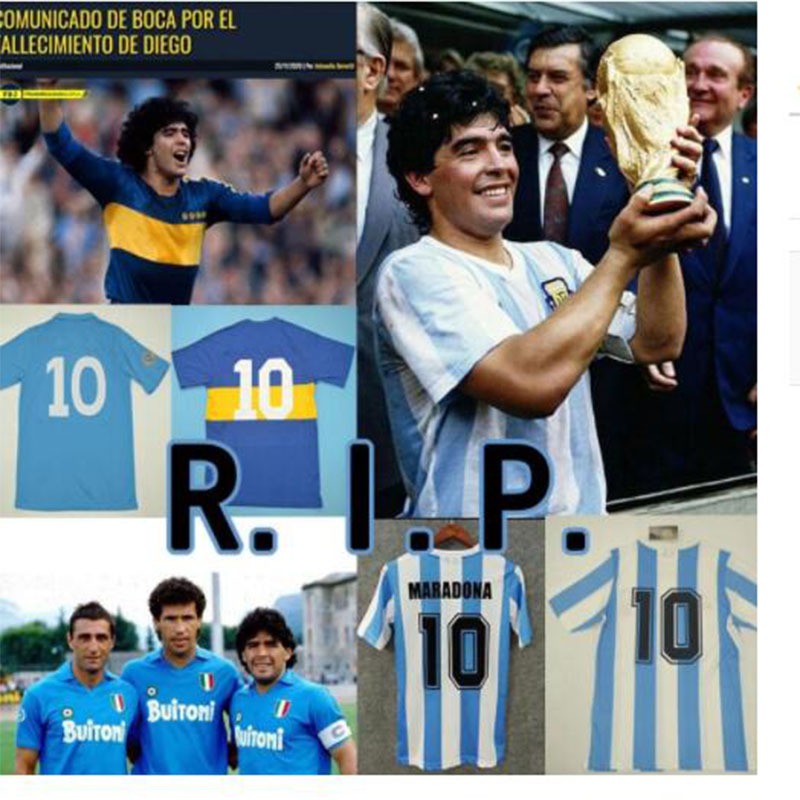 

1986 Old Boys Vintage Maradona Soccer Jerseys Retro Version Argentina Newell football shirt 1981 Boca Juniors 1987 1988 Napoli 87 88 Maill, Black;yellow