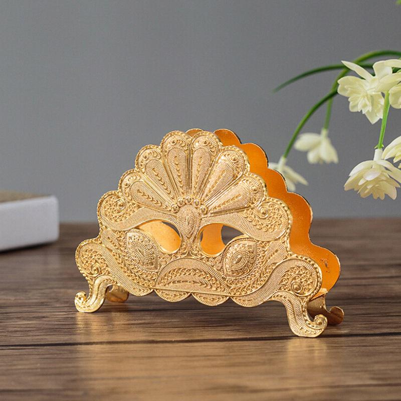 

Europe Style Table Tissue Holder Napkin Rack Stand Metal Art Craft Home Decoration Hotel Restaurant Desktop Cafe Ornaments Gift