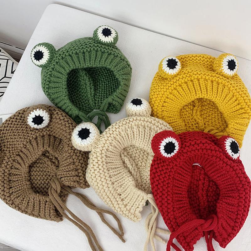 

Winter Cute Women Frog Hat Crochet Knitted Hat Costume Beanie Hats Cap Women Gift Hip-hop Cap Party, Single layer