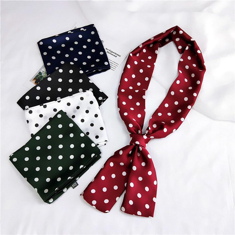 

Polka Dot Long Neckerchief Small Scarf Female Spring Autumn Summer All-match Small Scarf Professional Long Wholesale
