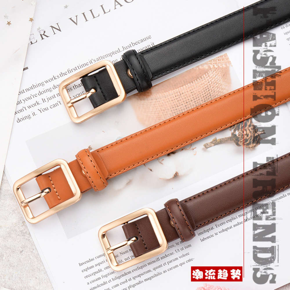 

Tiktok belt, lady leather belt, fashion belt, all match, Korean ins wind decoration Jeans Belt., Black