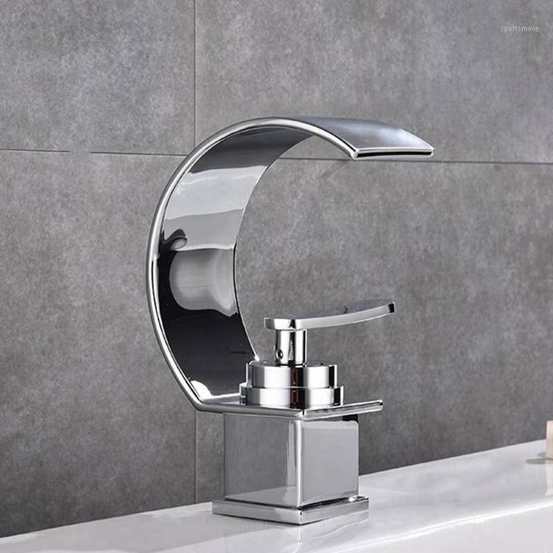 

WZLY Bathroom Basin Faucets Brass Black Small C Flat Mouth Bathroom Chrome Basin Faucet Deck Mounted Sink Mixer Tap Torneira1