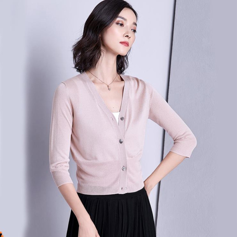 

Female 2021 Will See Silky Ice Knitted Women's Sunscreen Short Cardigan 9vfv, White