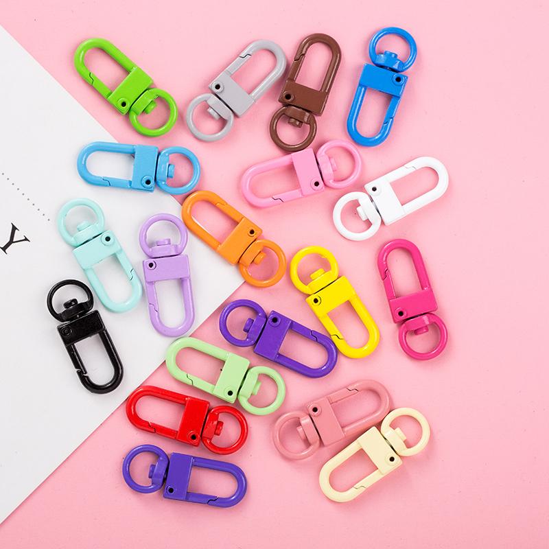 

Color Paint Keychains DIY Women Fashion Jewelry Accessories Metal Binder Clips Key Ring High Quality Keychains Handmade S301