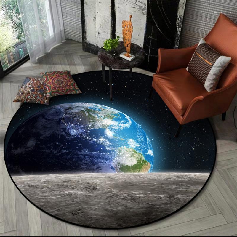 

Wishstar Space Planet Pattern Round Mat 3D Printing Carpet Non-slip Area Rug Bedroom Beside Mat Children Room Carpet1, As picture