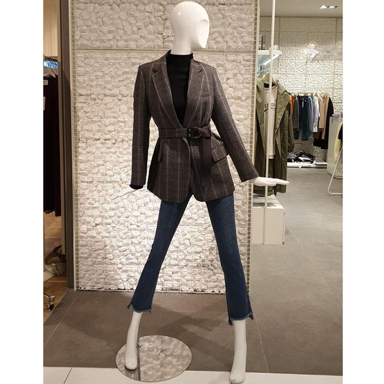 

Retro plaid suit jacket 2020 spring and autumn new mid-length lace-up small suit women, Lattice