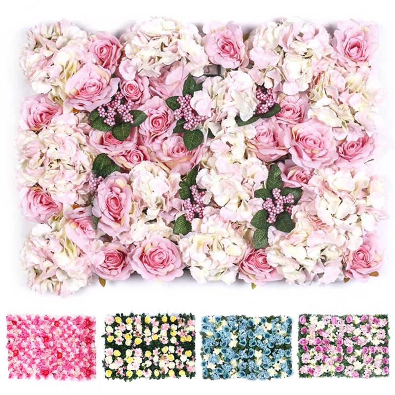 

40*60cm Romantic Wedding Backdrop Decoration Silk Artificial Rose Flower Wall Event Party Hotel DIY Floral Arrangement, A3