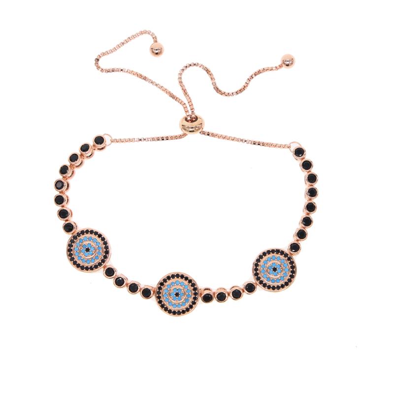 

Luxury Jewelry Women eye Bracelet Fashion adjustable Bracelets Charm Micro Pave sapphires CZ Zircon Eyes Bracelet For Women Gift