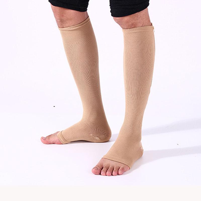 

1 Pair Varicose Veins Women's Slim Shaper Compression Treatment Socks Compression Zipper Fat Burn Massage Cycling Socks