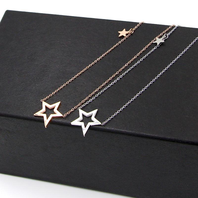 

Pendant Necklaces Martick Wholesale Europe Brand Star Necklace Rose Gold Color Jewelry For Woman Wedding Bijoux P183