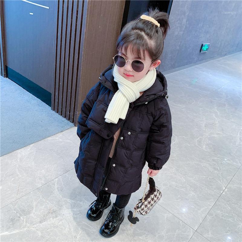 

Winter 2020 new girl children's solid color personalized Korean fashion long cotton padded clothes 13-111, Black