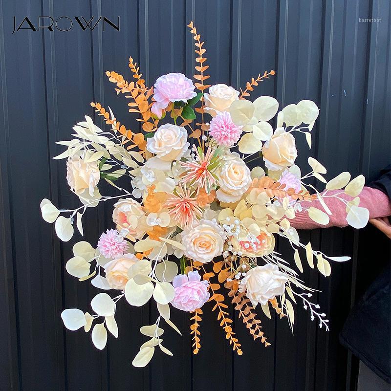 

JAROWN Artificial Flower Row Outdoor Wedding Arch Decoration Artificial Plants Silk Stoffblumen Fake Flowers Home Praty Decor1